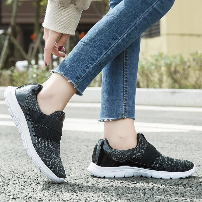 2019 Women top Quality Tennis Shoes Breathable Fabric Sneakers Comfort Sport Non-slip Fitness Shoe Ladies slip on Trainers | Спорт и