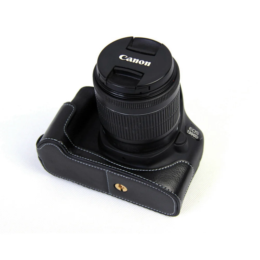 Натуральная кожа Mochila Fotografia камера сумка нижний чехол для Canon 1300D половина тела крышка база батарея открытие