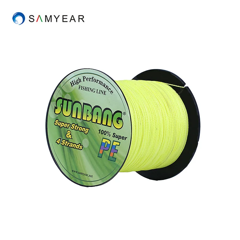 fluo yellow Промо-акция! 4 нити 100 м 10-100 фунтов пэ плетеная леска супер сильная многонитевая леска много цветов на выбор-Sunbang - Цвет: fluo yellow