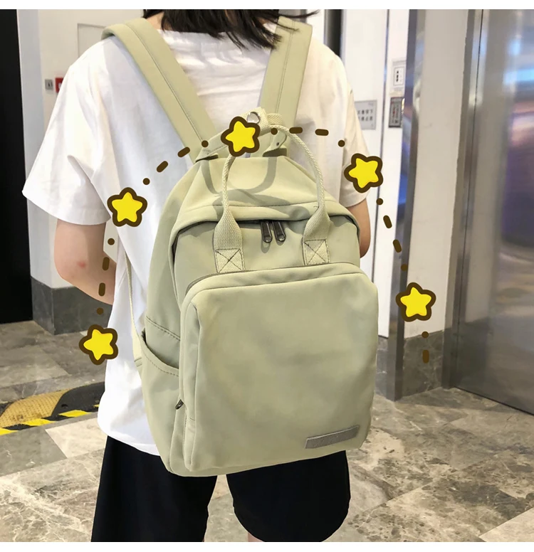 Новинка, Harajuku Ulzzang, Модный женский рюкзак, женский,, Одноцветный, водонепроницаемый, Корея, Ins, милый, женский, консервативный стиль, повседневный рюкзак