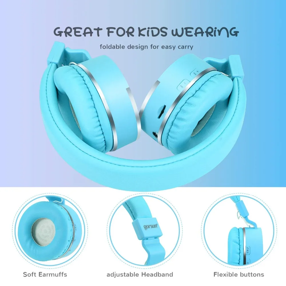 Bluetooth Беспроводные Проводные наушники Складная гарнитура для детей и взрослых