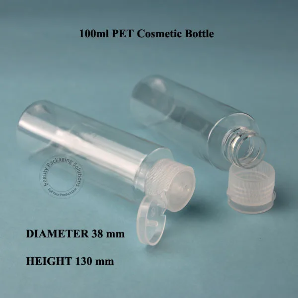 50 шт./лот оптовая продажа 100 мл пластиковая косметическая бутылка для упаковки