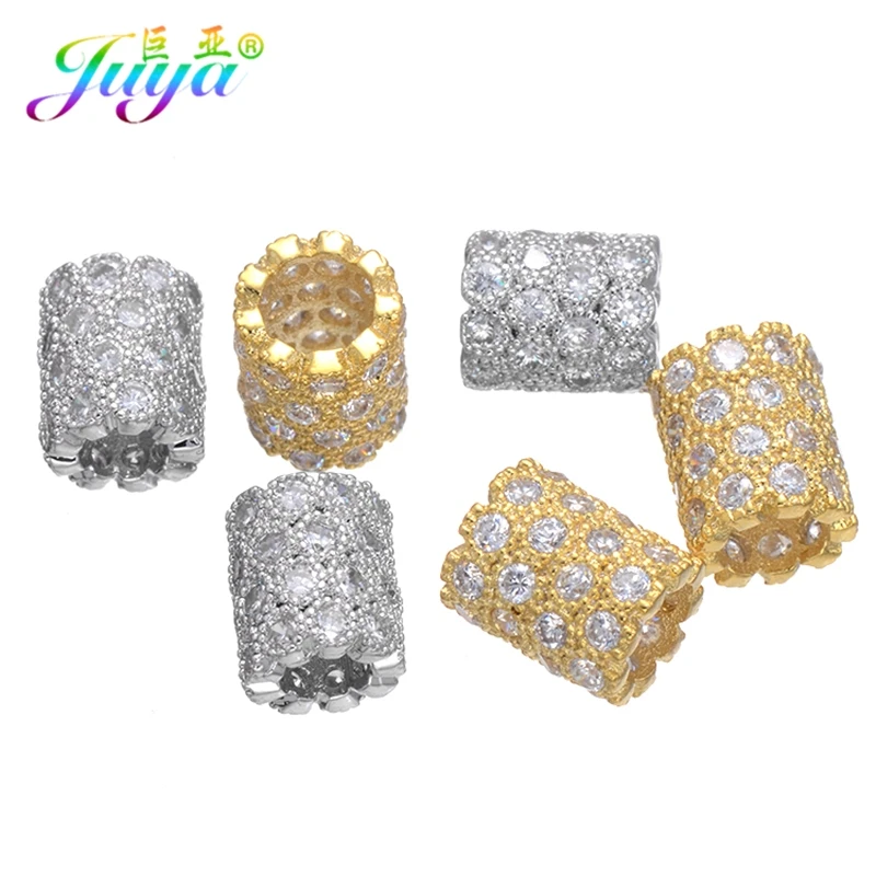 Juya DIY ювелирные изделия Шарм бусины микро проложить Циркон полые трубки для