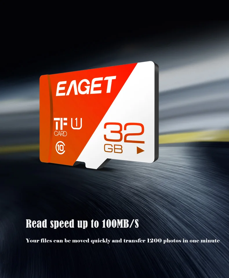 EAGET T1 Micro SD карта 16 Гб/32 ГБ/64 Гб/128 ГБ/256 ГБ класс 10 TF карта памяти Высокоскоростная флеш-карта для телефонов и планшетов