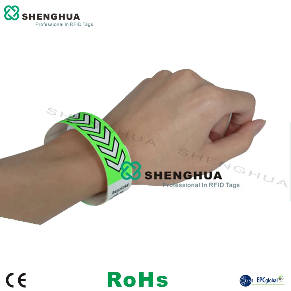 

200pcs Best Sell ISO 18000-6C UHF RFID Passive Wristband Tag Tyvek Waterproof Bracelet 860-960MHz Label