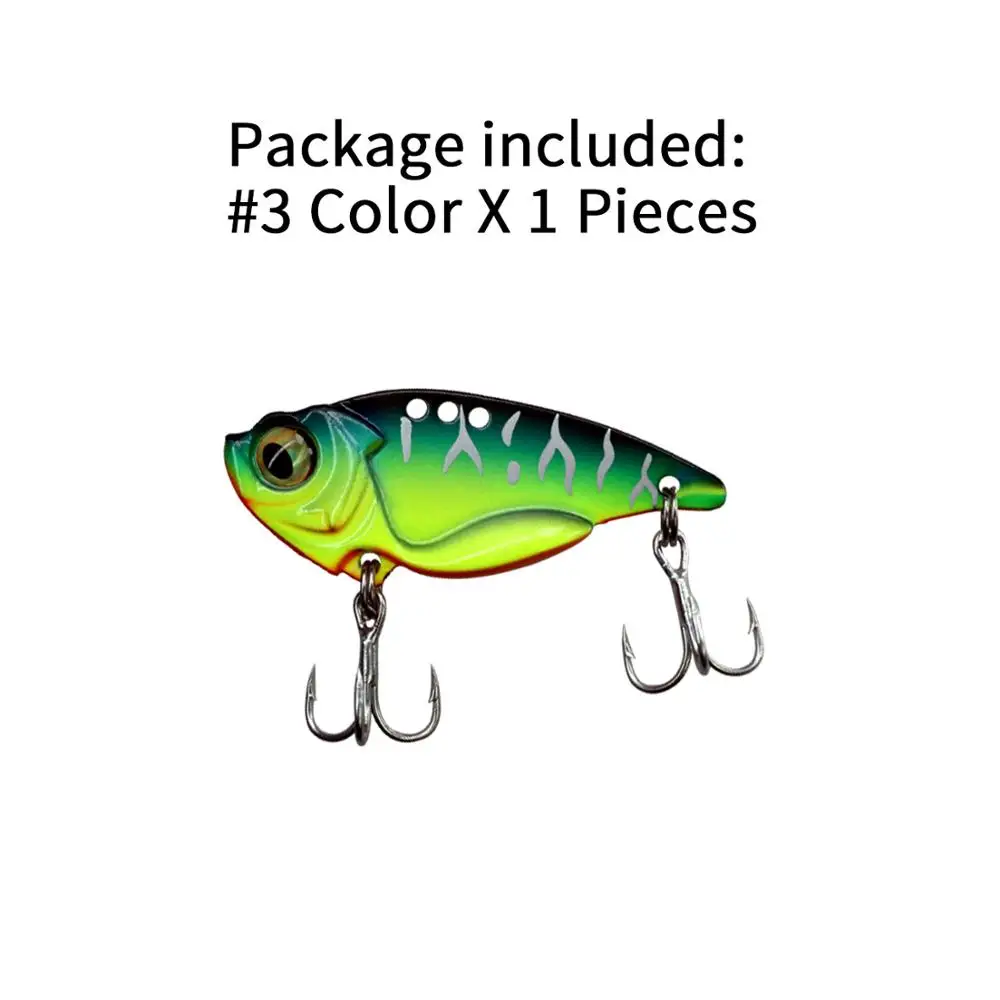 1pcs size 3 color 1 шт., 10 г/0,35 унций, VIB, металлические рыболовные приманки, вибрация, ложка, приманка для баса, жесткая приманка, металлическая, лазерная, Vib, вибрационная приманка с ложкой - Цвет: 1pcs size 3 color