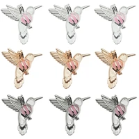 10pcs trendy bird oyster pearl cage locket pendants animal aromatherapy essential oil diffuser necklace locket for diy jewelry