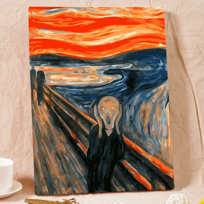 Раскраска по номерам Skrik Модульная картина Edvard Munch цифровая маслом сделай сам с