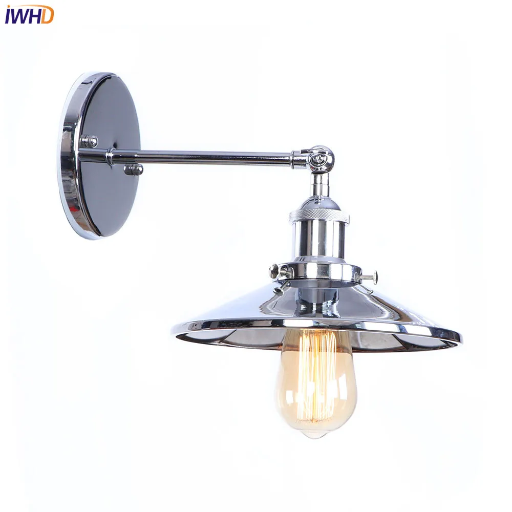 

IWHD Silver Mirror Vintage Wall Lights LED Wandlamp E27 4W Loft Retro Wall Light Beside Lamp Applique Murale Luminaire Lighting