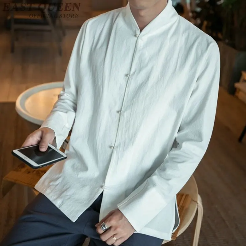 Традиционная китайская одежда для мужчин мужская рубашка с воротником