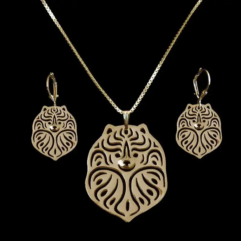 Женская Ювелирная подвеска с изображением померанского шпица набор влюбленных