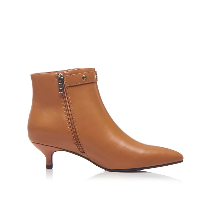 Genuine leather ankle boots woman low Heels office ladies dress wedding Shoes spring autumn Woman Boots large size 34-42