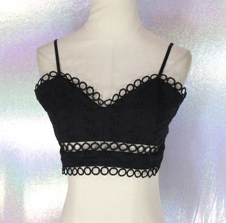 Для женщин бретели черный белый цвет Кружево Bralette сексуальный ремень майка Дамы