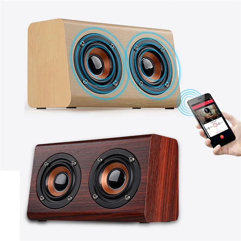 LEORY W7 Беспроводной bluetooth Динамик Портативный Ретро Вуд двойной громко 1500 mAh