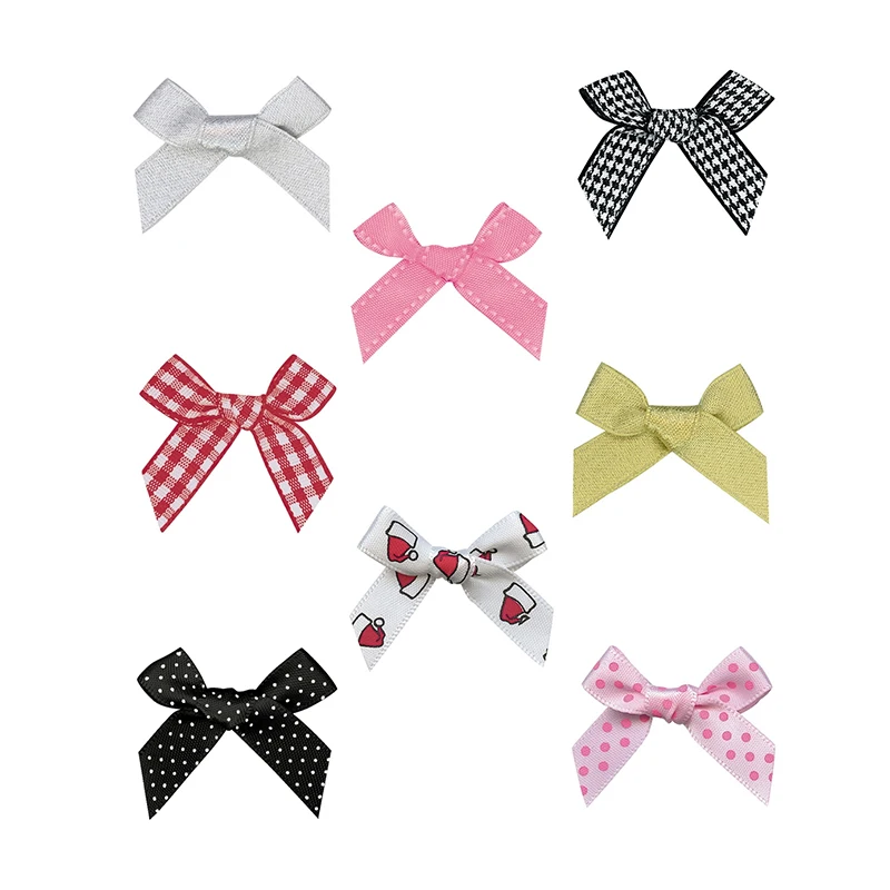 

Простая лента с бантом 1,5 дюйма, завязанная вручную лентой Атлас в горошек с принтом/лентой в клетку/золотой/серебряной металлической ленто...