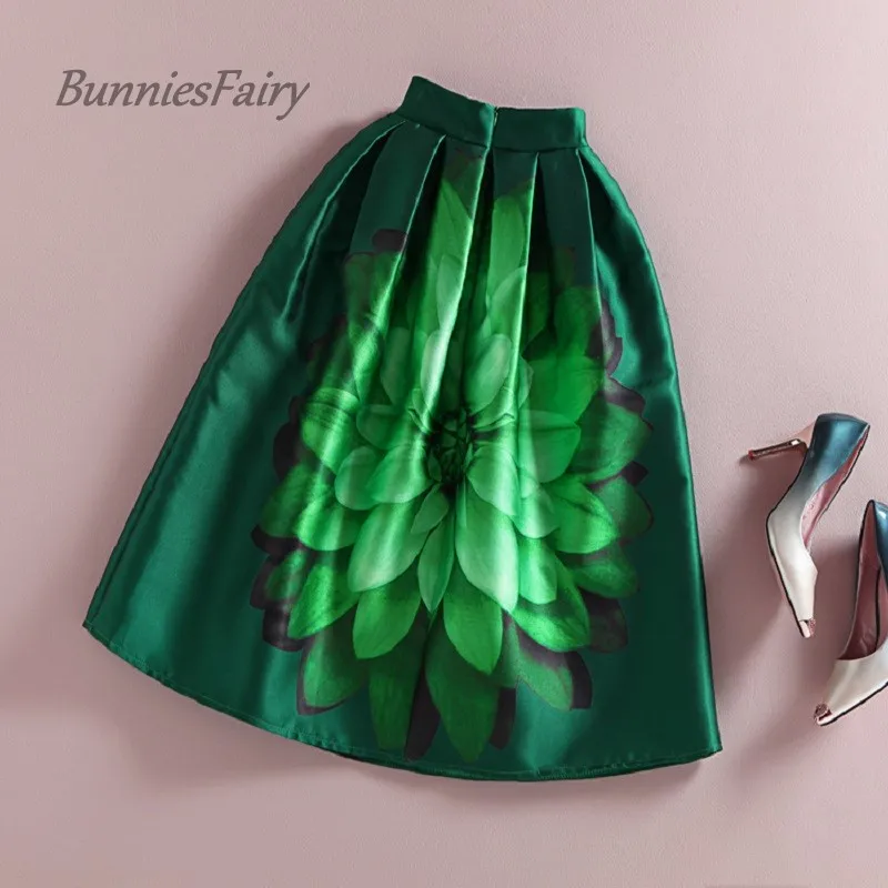 Женская винтажная плиссированная юбка банниесфей с высокой талией и цветочным