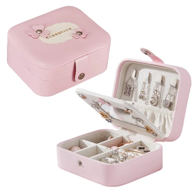 Pink 050 Женские мини-серьги-гвоздики картонная коробочка для колец и украшений полезный органайзер для макияжа на молнии дорожная портативная коробка для украшений Дисплей Чехол подарок - Цвет: Pink 050