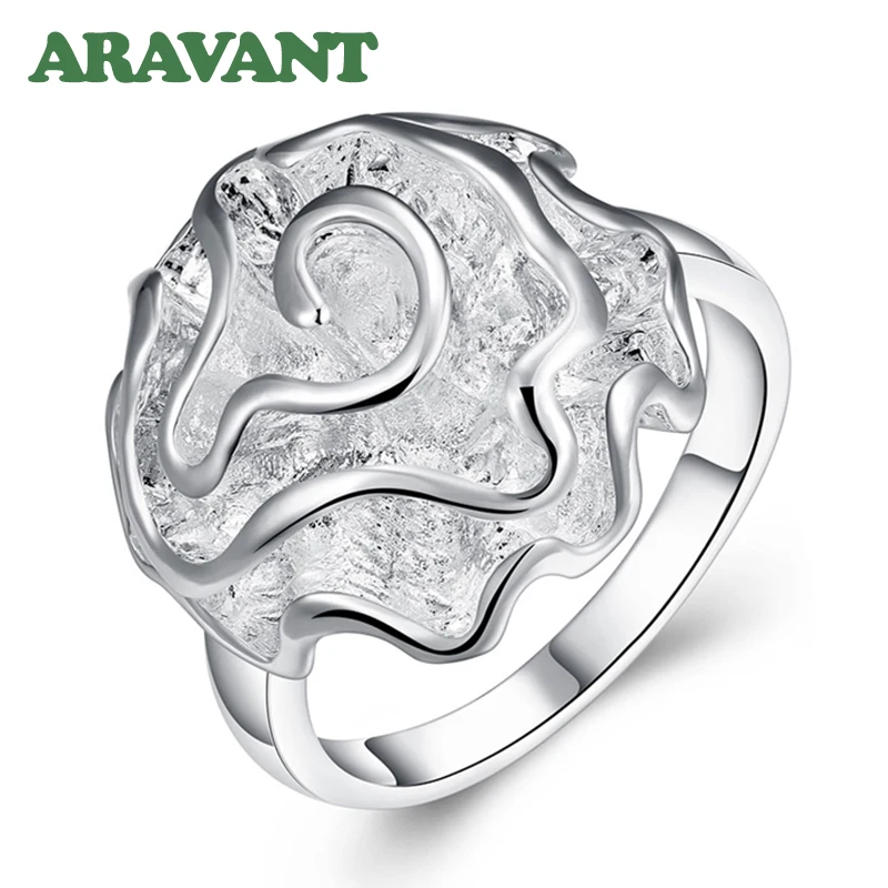 Модные серебряные кольца кольцо на палец с цветком розы для женщин подарки день