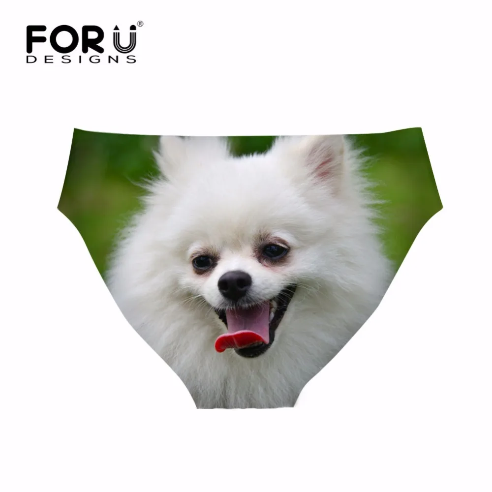 FORUDESIGNS Cute Animal Pomeranian Dog Printing Women Panties Fashion Traceless Underwear Breathable Girls Lady Seamless Briefs|Женские