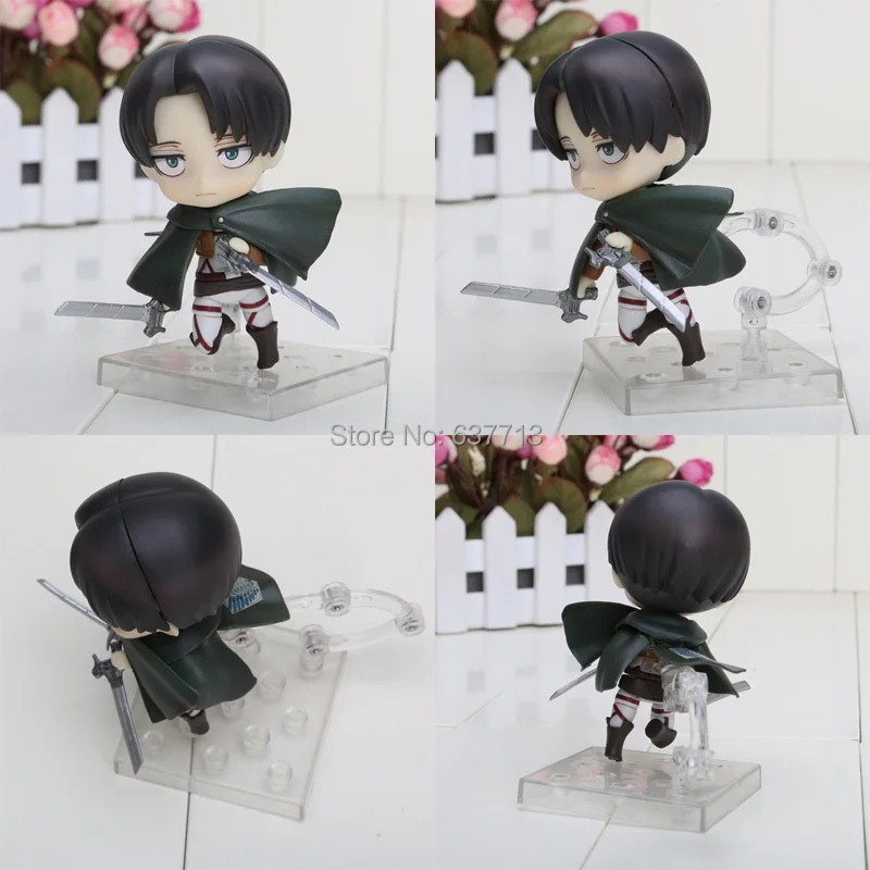 10 см Nendoroid атака на Титанов Shingeki no Kyojin Скаутинг Легион Леви риваиль ПВХ фигурка Модель Коллекция игрушек 390 375