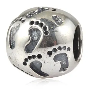 07 Soulbeads бусины из стерлингового серебра 925 пробы детские ноги сердце Шарм Кулон Fit Pandora браслет Детские следа серии - Цвет: 07