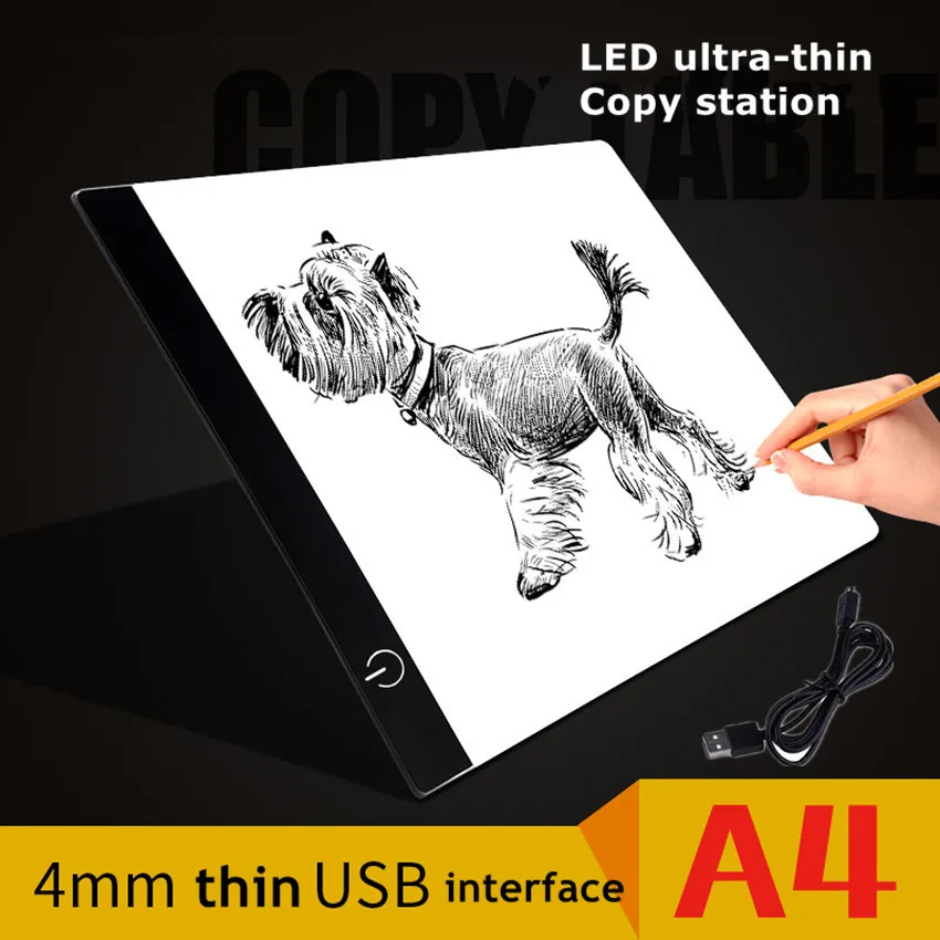 

1PCS A4 LED Artist Thin Art Stencil Drawing Board Led Light Pad Table Pad Panel Drawing Tracing Tracer Copy Board Light Draw