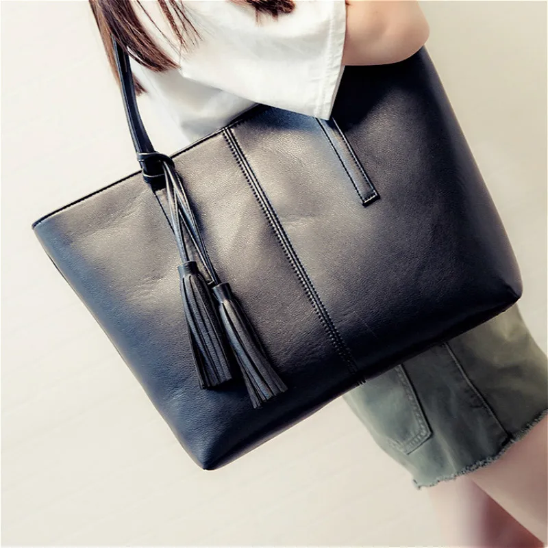 Женская кожаная сумка-тоут с кисточками вместительная сумка в трех стилях nbxq228 |