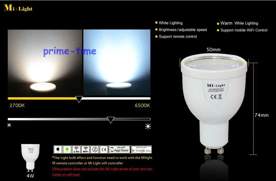 10 шт. Mi. Светильник 2 4G GU10 6W CCT двойная белая светодиодная лампа регулируемая