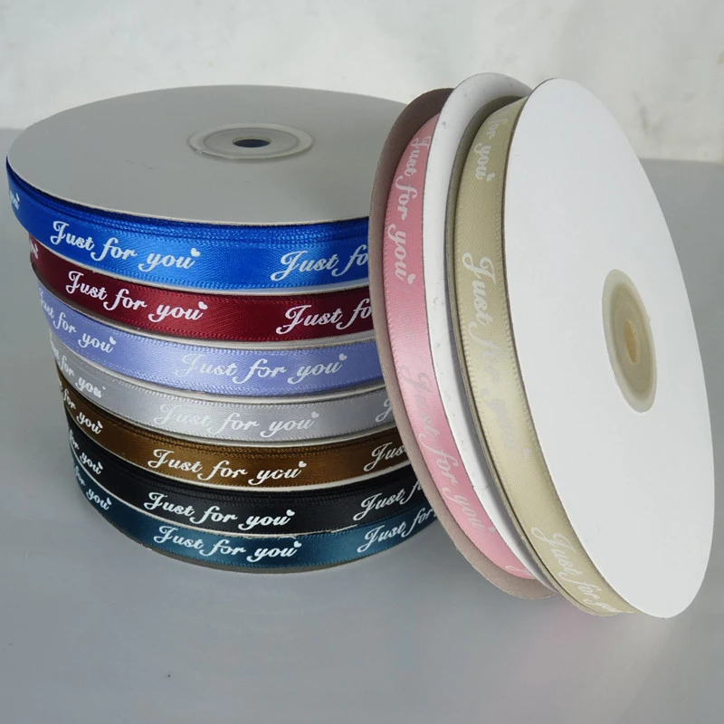 1cm width 50yard/roll Just for you Cake Box Ribbon DIY Flower webbing Belt Strap Wedding Party Decoration Kids Gift Decor | Дом и сад
