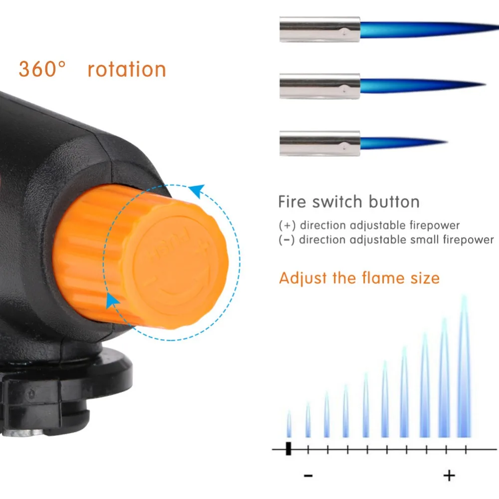 1PCS Barbecue Igniter Flamethrower Burner Butane Gas Blow Torch BBQ Guns Kitchen Lighters Welding Gun Camping Tool Flame |