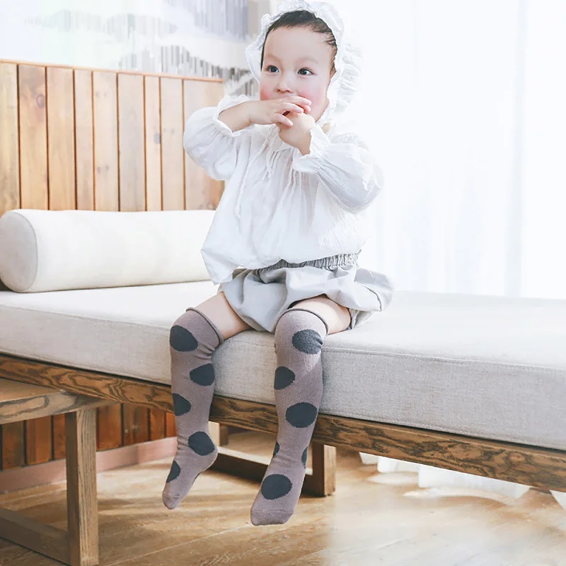 Милые носки в горошек для маленьких девочек мягкие детские праздничные теплые