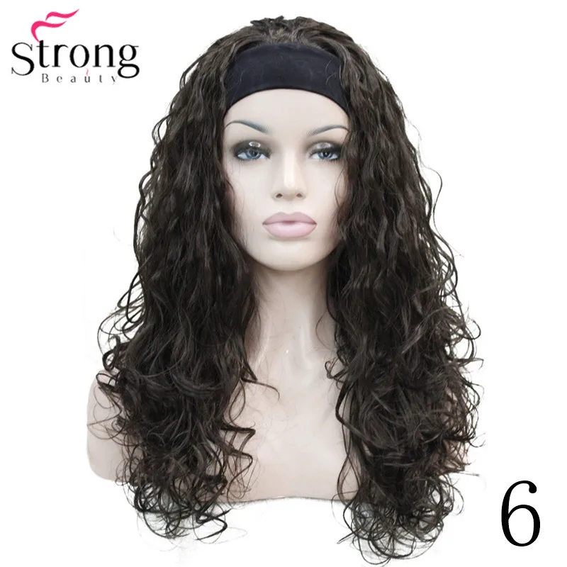 StrongBeauty оголовье парики женские Синтетические Черные/светлые длинные вьющиеся волосы монолитные натуральные парики