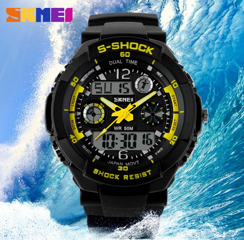 SKMEI 0931 мужская Кварцевые Цифровые Часы Мужчины Спортивные Relogio Masculino Relojes LED