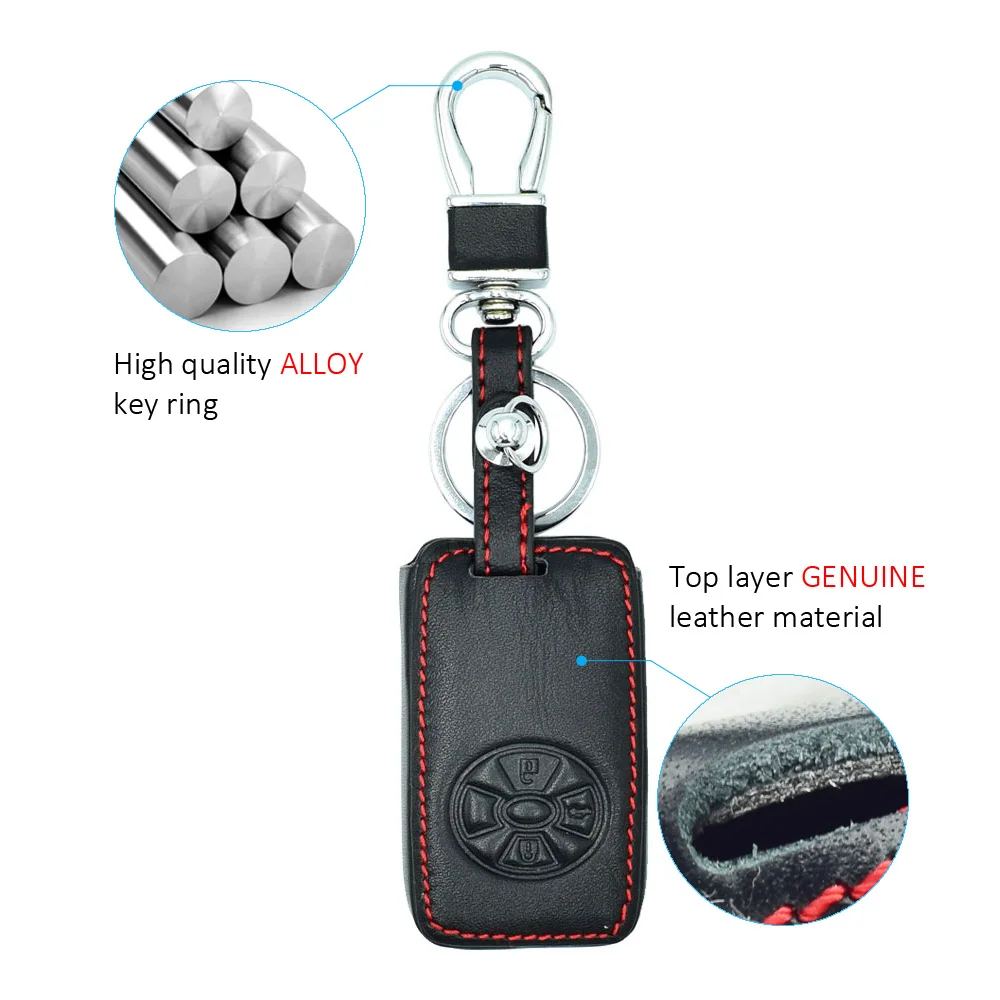 Кожаный чехол для ключей с 3 кнопками Toyota Corolla Yaris Mark X Hilux Vitz Rav4 Aqua Camry Auris Smart Remote Shell