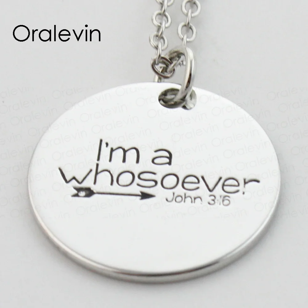 Оптовая продажа я торговля гравированное ожерелье с подвесками Подарочные