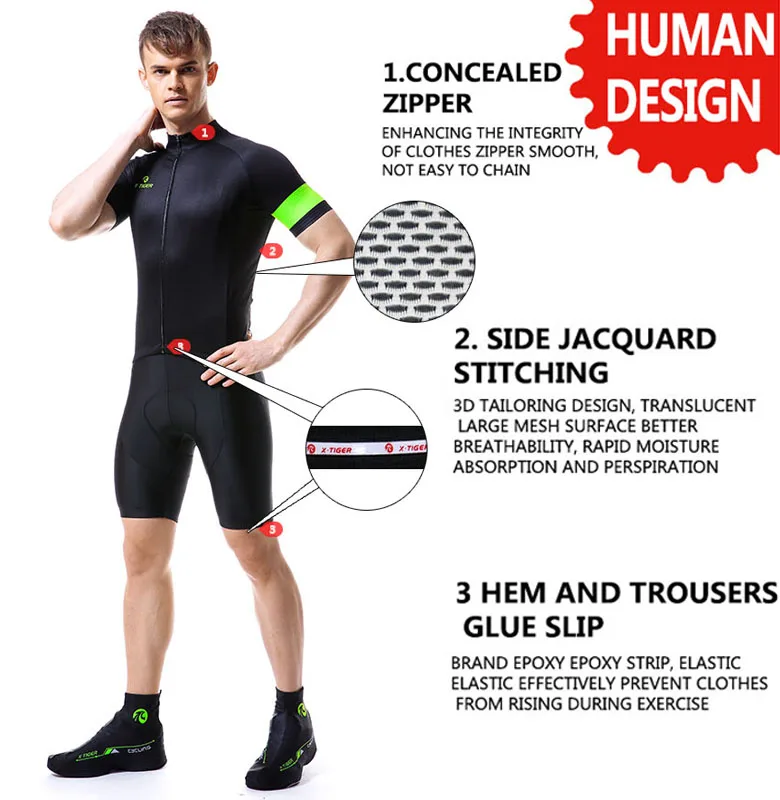 Комплект одежды для велоспорта X Tiger простая велосипедная майка летняя одежда