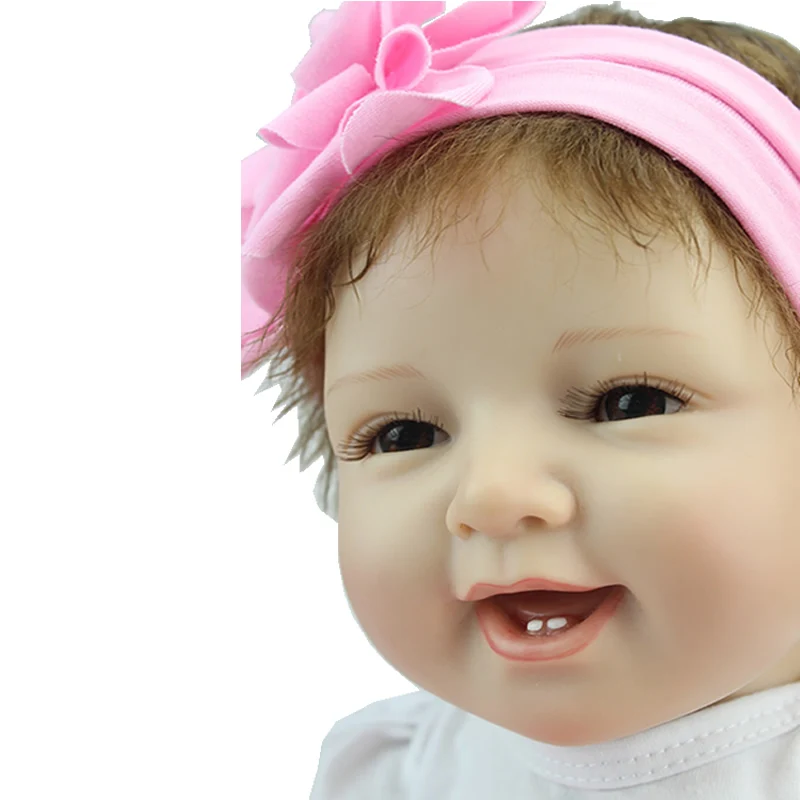 NPKCOLLECTION 22 дюйма/55 см силиконовая Мягкая Кукла Reborn 100% ручная работа милый младенец