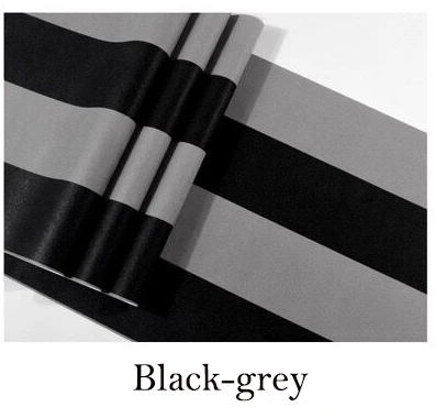 Black-grey Черно-Белые Серые белые вертикальные полосы обои в рулонах для стен для девочек Детская комната 3d полоса стены бумага в рулонах 3d обои - Цвет: Black-grey