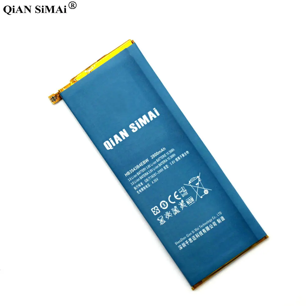 Фото QiAN SiMAi Высокое качество 2800mAh HB3543B4EBW литий-ионная батарея для Huawei Ascend P7 мобильный телефон + код отслеживания №4