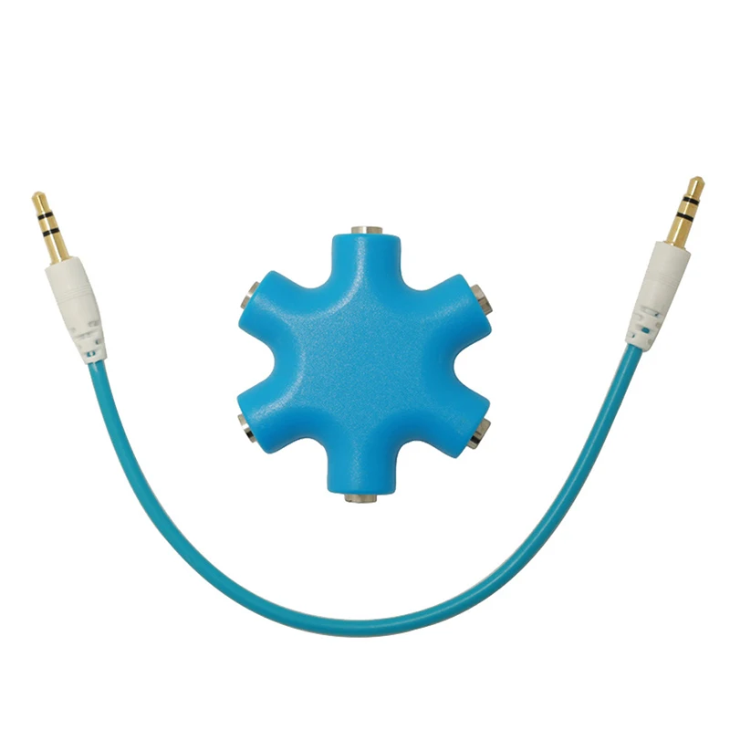 6*3.5mm snow-type Headphone Earphone Audio Splitter 1 Male to 2 3 4 5 Female Cable audio conversion distribution splitter O3 | Электроника