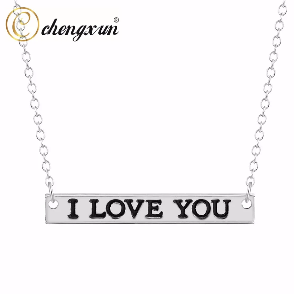 CHENGXUN Я Люблю Тебя Письмо Only Love Шарм Ожерелье Ювелирные Изделия Медные Пары
