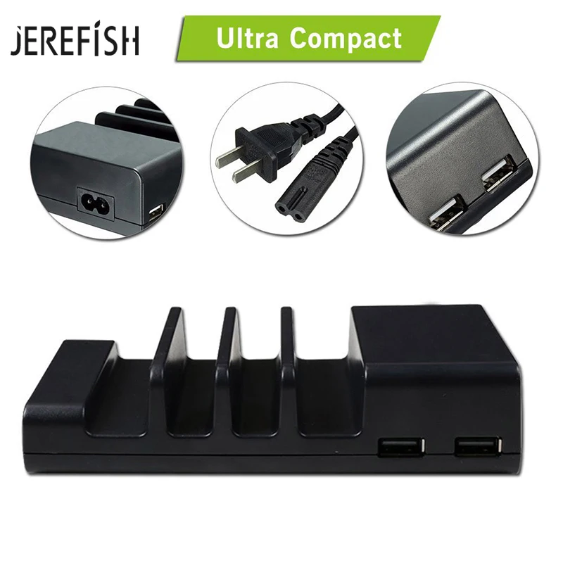 Зарядная Станция JEREFISH с 4 USB-портами Настольная док-станция несколькими портами