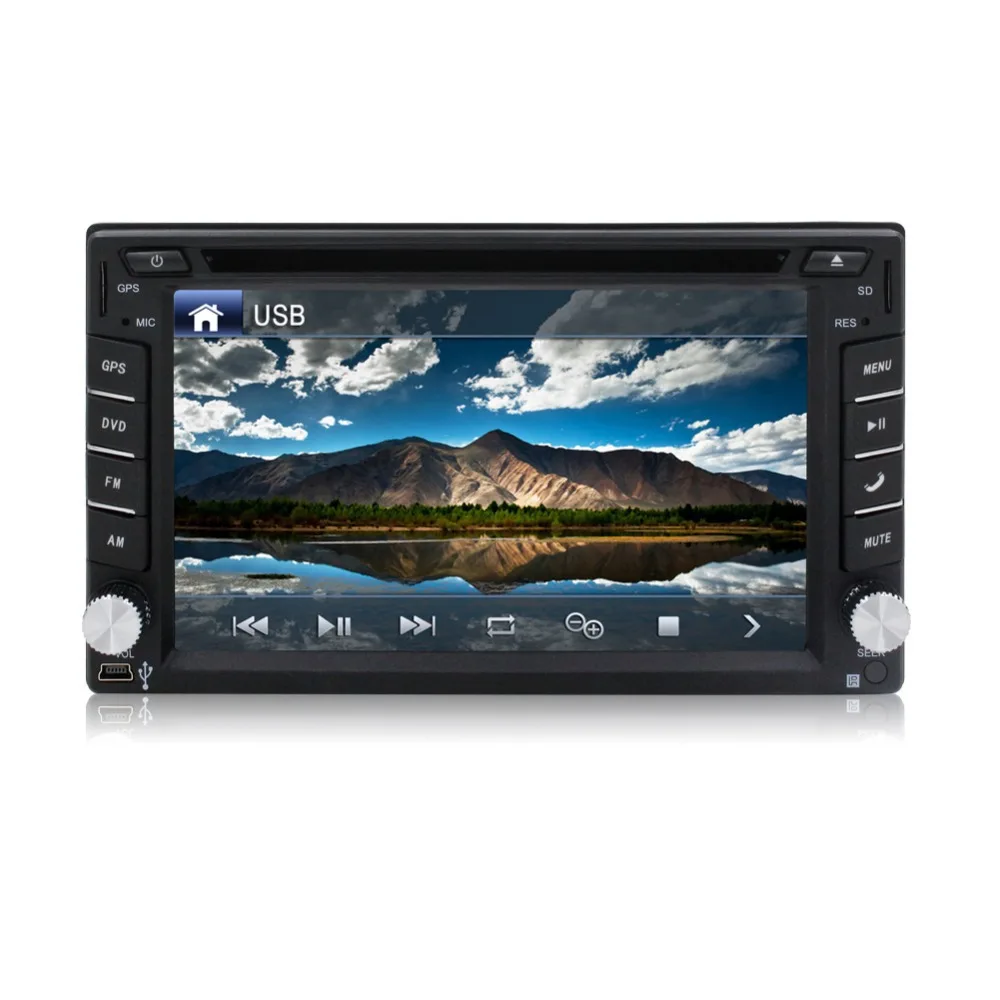 100% новый универсальный автомобильный радиоприемник двойной dvd плеер с двумя