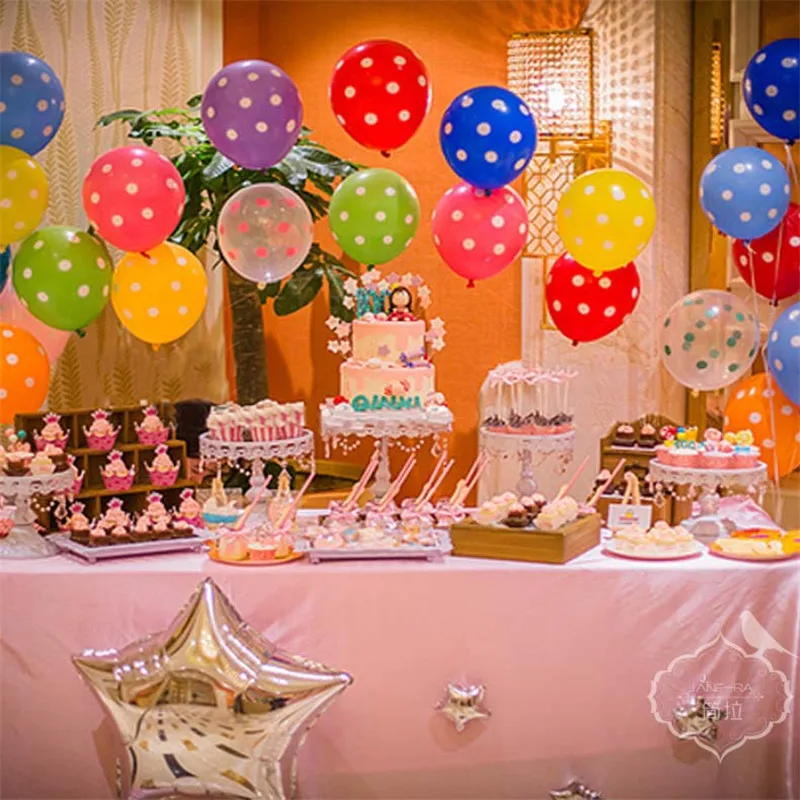 20 шт в шарики горошек Baby Shower воздушных шаров из латекса волновой точки Globos Микки и