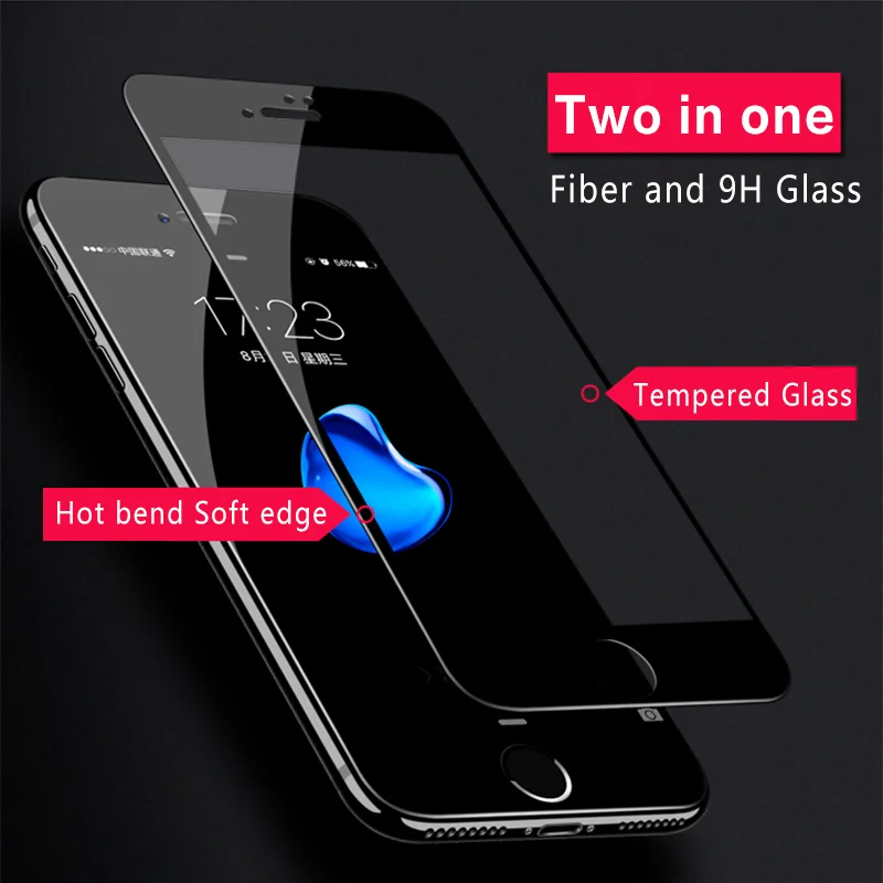 ESVNE (2 шт./лот) 3D Мягкий край Полное покрытие Защитное стекло для iphone 6 6s 7 8 plus X