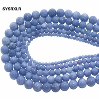 wholesale natural stone angelite round loose spacer beads for jewelry making diy bracelet necklace 4681012 mm strand 15