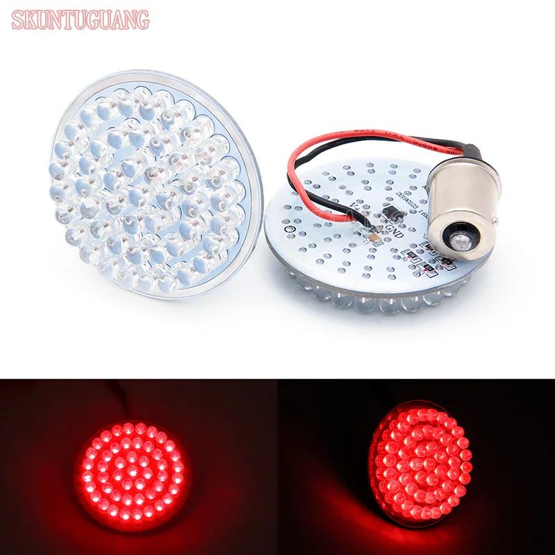 

2PCS 2 Inch LED Inserts Turn Signal Light 50MM Motorcycle Red Turning Light For M
