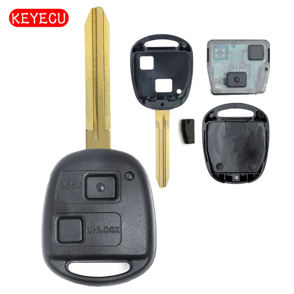 Дистанционный ключ KEYECU с 2 кнопками чип 433 МГц 4D67 для Toyota Prado Avensis Tarago 120 RAV4 Kluger 2003 2009