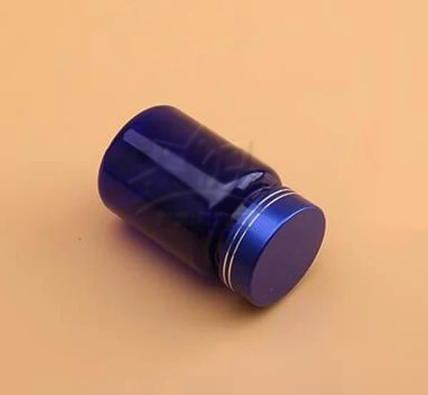 100pcs 80ml Blue Color PET Capsule Bottles Medicine Capsules/Pills/Tablets/Powder/Vitamins Bottles---Blue Metal Caps | Красота и