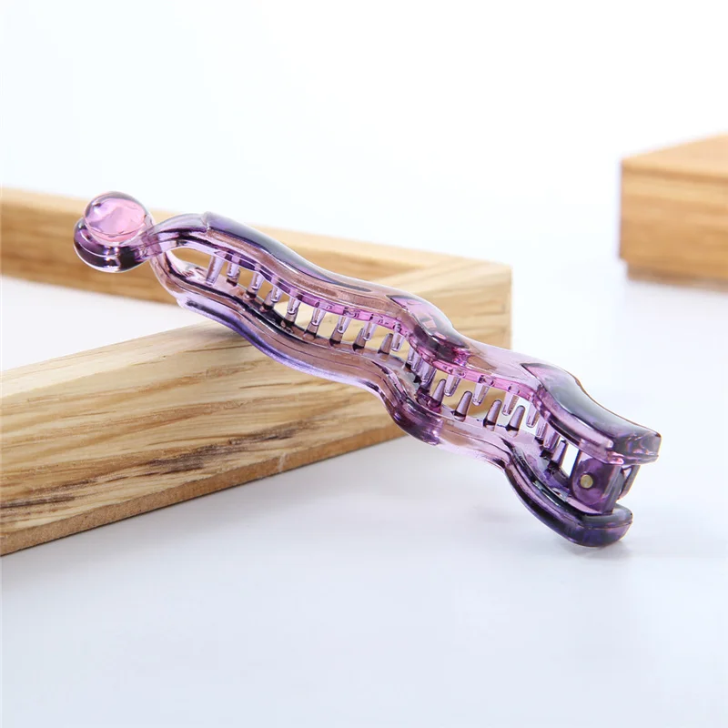 Новинка модная женская тонкая заколка для волос в форме волны резиновая банан